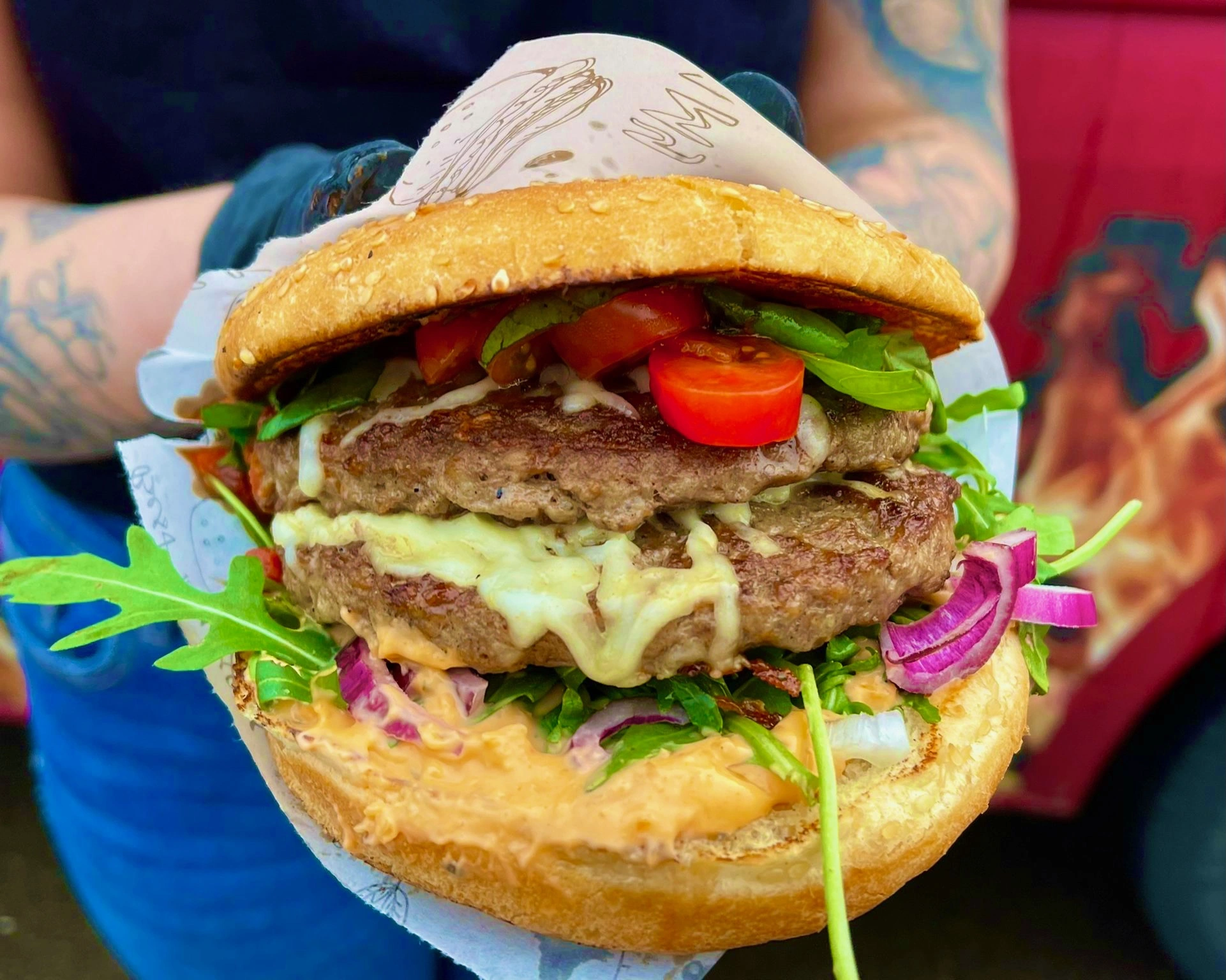Burger frisch zubereitet